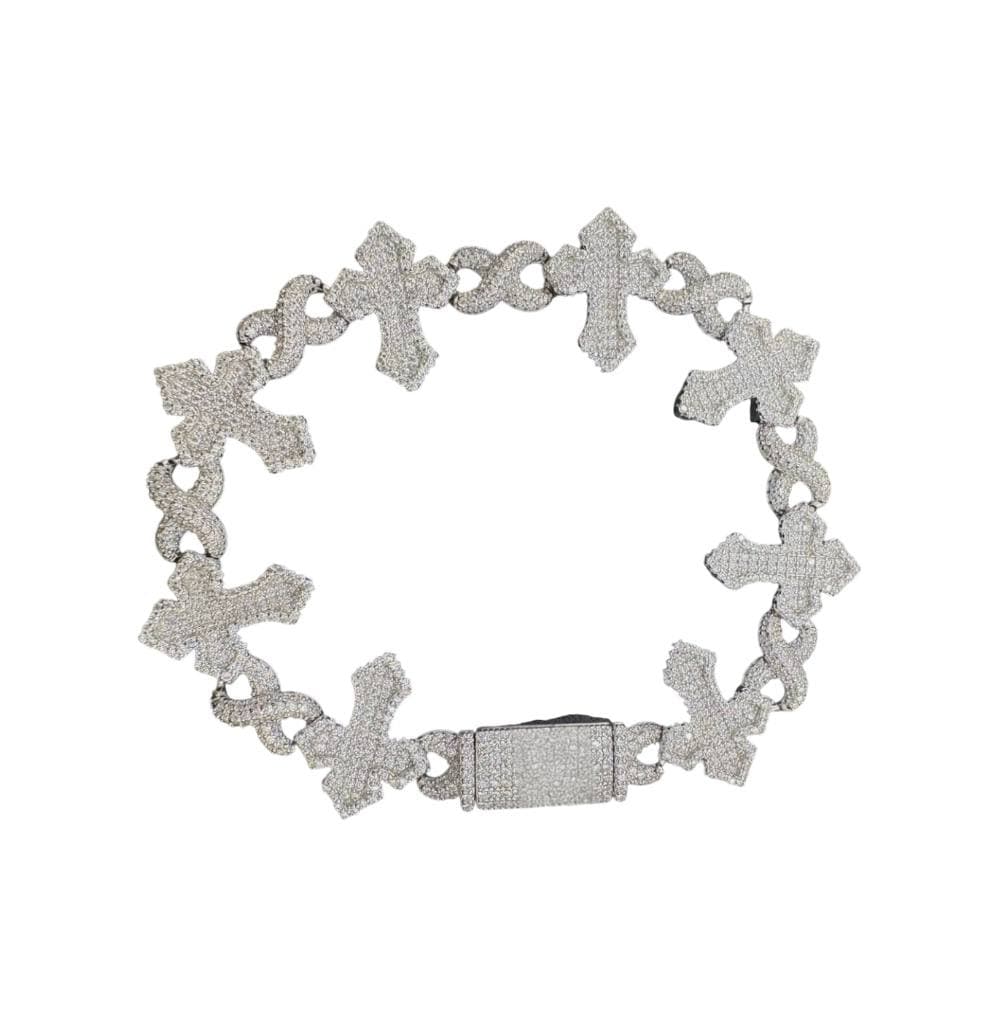 VVS CROSS BRACELET WHITE GOLD